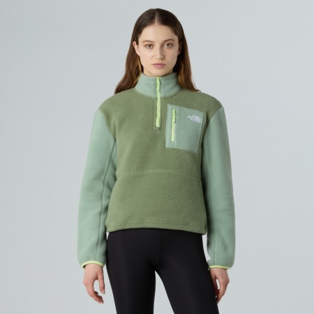 WOMEN YUMIORI 1/4 Zip Fleece 2026 bark mist/slate moss 