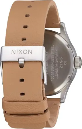 SENTRY LEATHER Watch all silver/tan 
