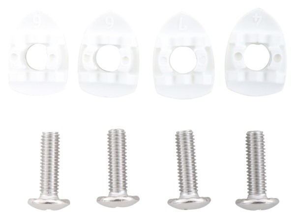 UNION PRO M6 20mm Binding Screws + Washer 4 Set white 
