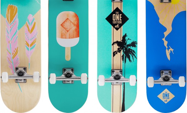 FEATHERS + ICECREAM + PALMS + SURFER THE ONE EDITION Skateboard 