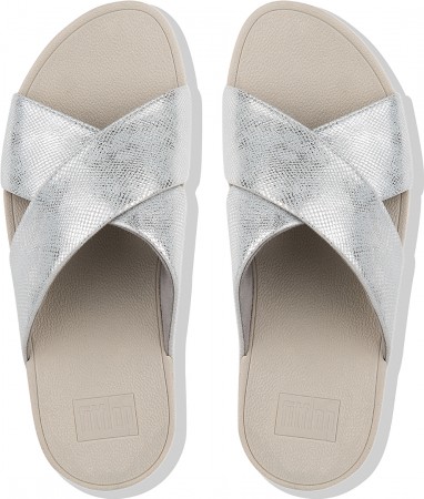 LULU CROSS SLIDE Sandale 2018 silver shimmer print 