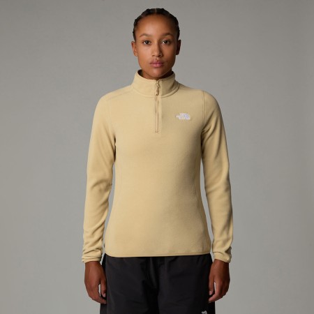 WOMEN 100 GLACIER 1/4 ZIP Fleece 2025 khaki stone 