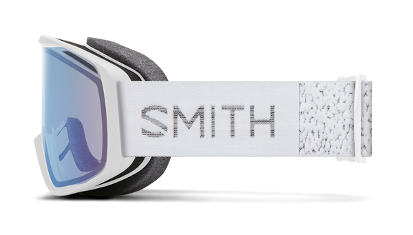 RALLY Schneebrille 2025 white chunky knit/blue sensor mirror 