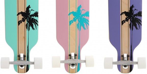 PALMS + STRIPES + FEATHERS THE ONE EDITION Drop Through Longboard 