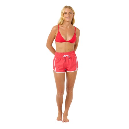 HIGH WAIST RETRO VOLLEY 3 Boardshort 2025 hibiscus red 