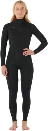 WOMENS DAWN PATROL PRO 4/3 CHEST ZIP Full Suit 2026 black 