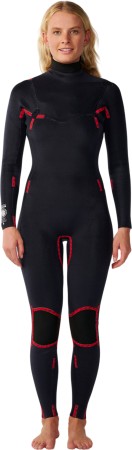 WOMENS DAWN PATROL PRO 4/3 CHEST ZIP Full Suit 2027 black/white 