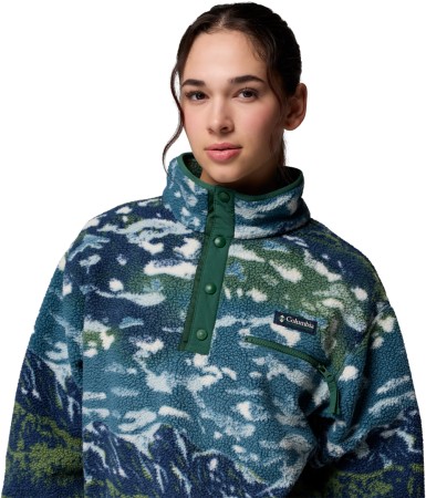 HELVETIA II PRINTED CROPPED WOMEN Fleece 2026 everblue sisters/rain forest 