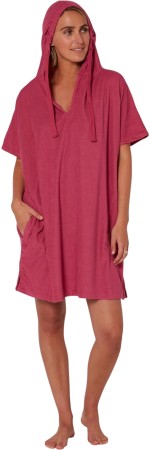 LADIES V NECK HOODED Poncho 2025 mauve 