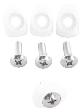 UNION PRO M6 20mm Binding Screws + Washer 4 Set white 