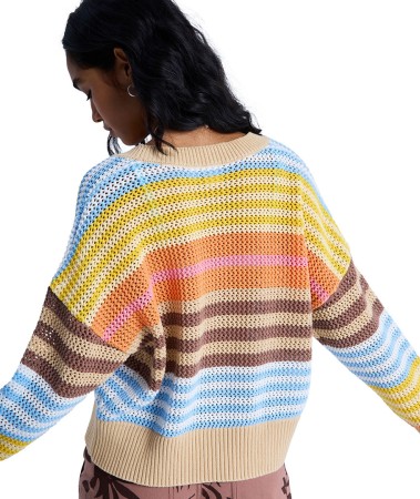 COSMIC COAST STRIPES Sweaterjacke 2026 coconut milk horizon prism stripes 