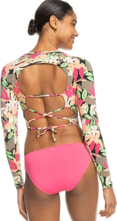 PRINTED CROP LS Lycrasuit 2024 anthracite palmsong 
