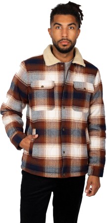 YOUNG FELLA Flannel Jacke 2024 navy/brown 