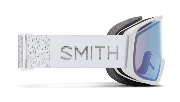 RALLY Schneebrille 2025 white chunky knit/blue sensor mirror 