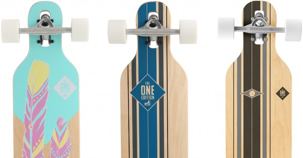 PALMS + STRIPES + FEATHERS THE ONE EDITION Drop Through Longboard 