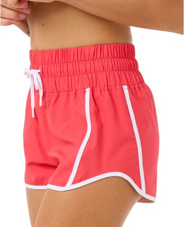 HIGH WAIST RETRO VOLLEY 3 Boardshort 2025 hibiscus red 