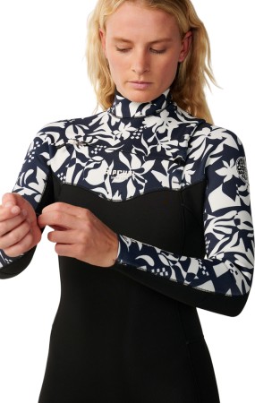 WOMENS DAWN PATROL PRO 4/3 CHEST ZIP Full Suit 2027 black/white 