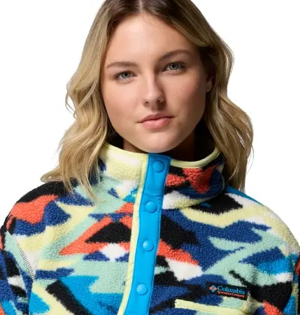 HELVETIA II PRINTED CROPPED WOMEN Fleece 2026 compass blue reflections/compass blue 