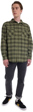 FAVORITE LS Flannel Hemd 2024 forest moss buffalo plaid 