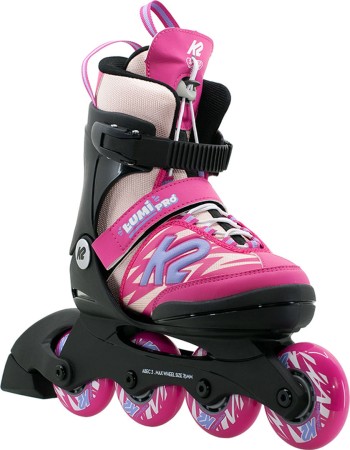 LUMI PRO Kinder Inline Skate 2026 pink inkl. SABRES 4 Schlittschuh Eiskufen 