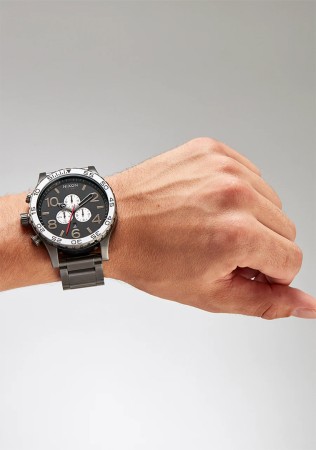 51-30 CHRONO Watch black/white/gunmetal 