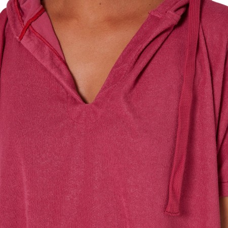 LADIES V NECK HOODED Poncho 2025 mauve 