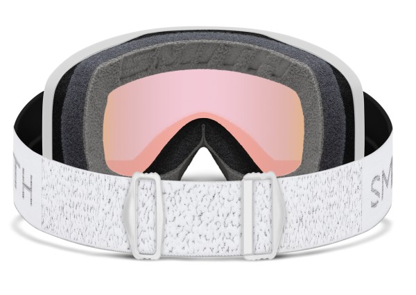 RALLY Schneebrille 2025 white chunky knit/blue sensor mirror 