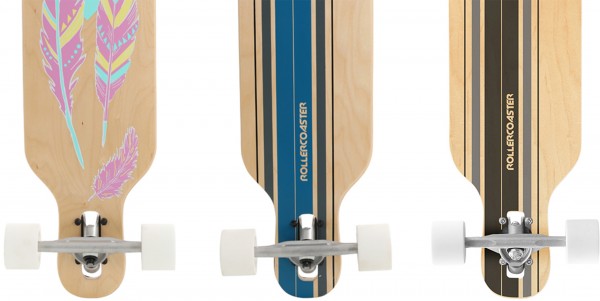 PALMS + STRIPES + FEATHERS THE ONE EDITION Drop Through Longboard 