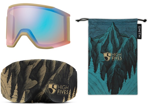 SQUAD MAG Schneebrille 2025 smith x high fives/chromapop everyday green mirror 