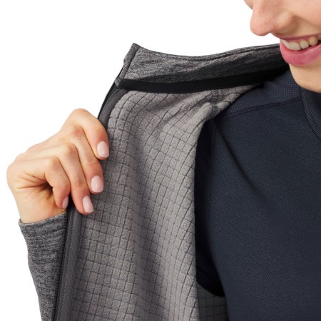 TENCIA WOMEN Zip Fleece 2025 dark grey melange 