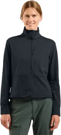 GRID WOMEN Zip Fleece 2026 black melange 