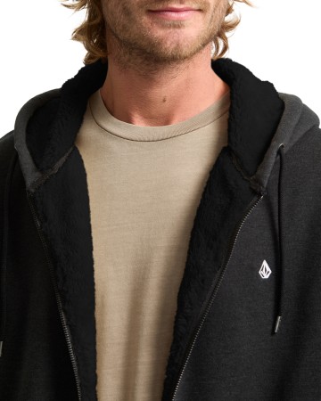 SINGLE STONE LINED Zip Hoodie 2026 heather black 