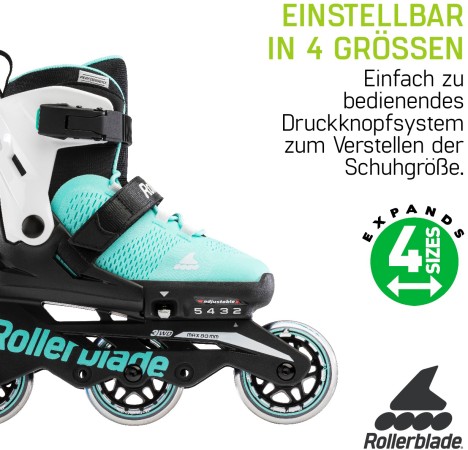 MICROBLADE 3WD Inline Skate 2024 aqua/white 28-32