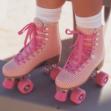 QUAD SKATE TEST Roller Skate pink tartan 40