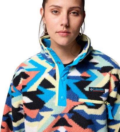 HELVETIA II PRINTED CROPPED WOMEN Fleece 2026 compass blue reflections/compass blue 