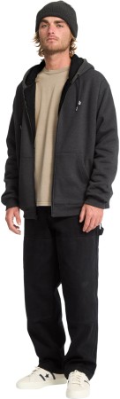 SINGLE STONE LINED Zip Hoodie 2026 heather black 