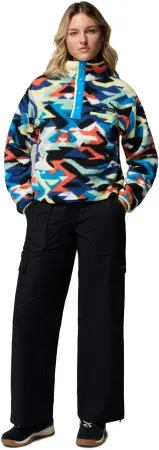 HELVETIA II PRINTED CROPPED WOMEN Fleece 2026 compass blue reflections/compass blue 