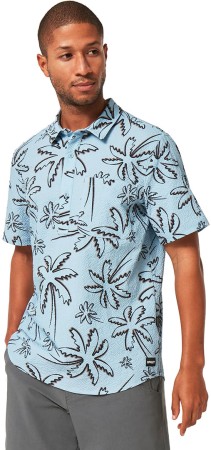DECO PALMS RC SS Hemd 2023 three lines palms light blue 
