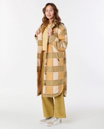 LONG LINE CHECK Mantel 2024 khaki 