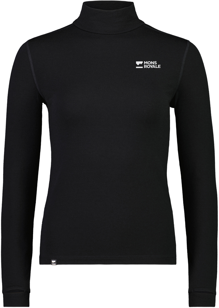 Product image 1 of the product “CASCADE MERINO MOCK NECK WOMEN Longsleeve 2027 black S”