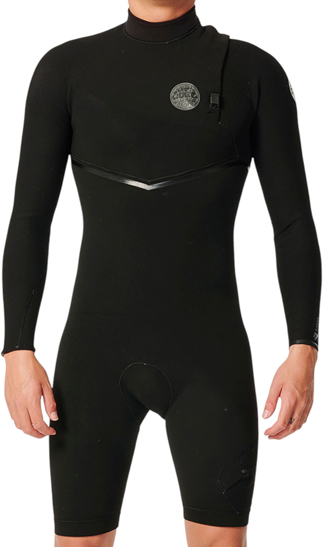 RIP CURL Neopren Surfanzug Neoprenanzug E BOMB 2/2 LS ZIP FREE Shorty 2025 black - Bild 5 von 16