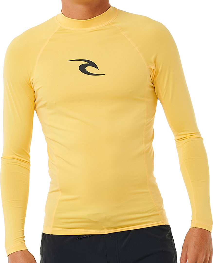 T-shirt RIP CURL Surf Lycra WAVES PERFORMANCE LS Lycra 2024 gialla sport acquatici