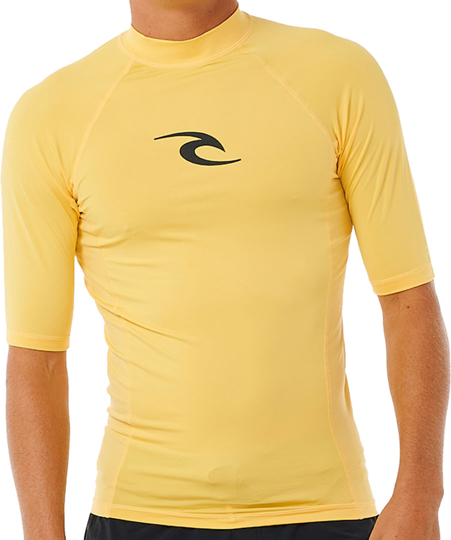 T-shirt RIP CURL Surf Lycra WAVES PERFORMANCE SS Lycra 2024 gialla sport acquatici