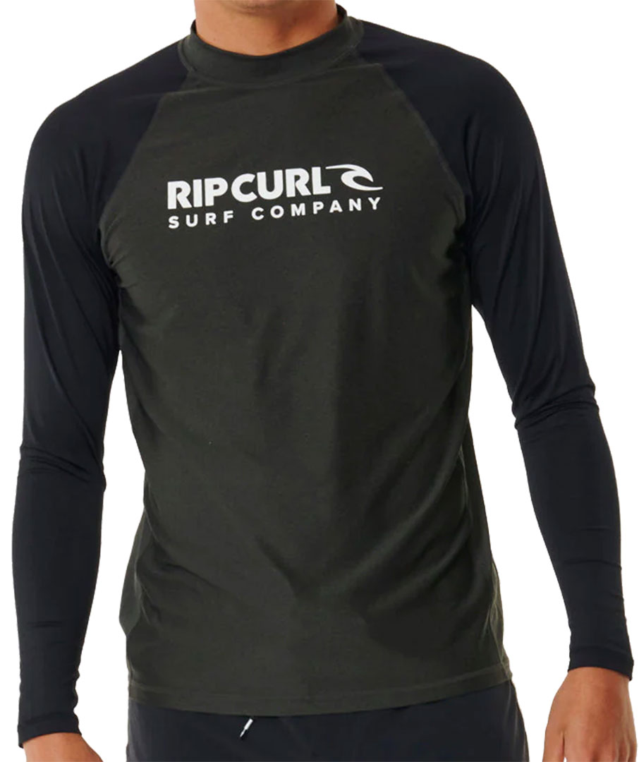 T-shirt RIP CURL Surf Lycra SHOCK LS Lycra 2024 nero marle costume da bagno sport acquatici