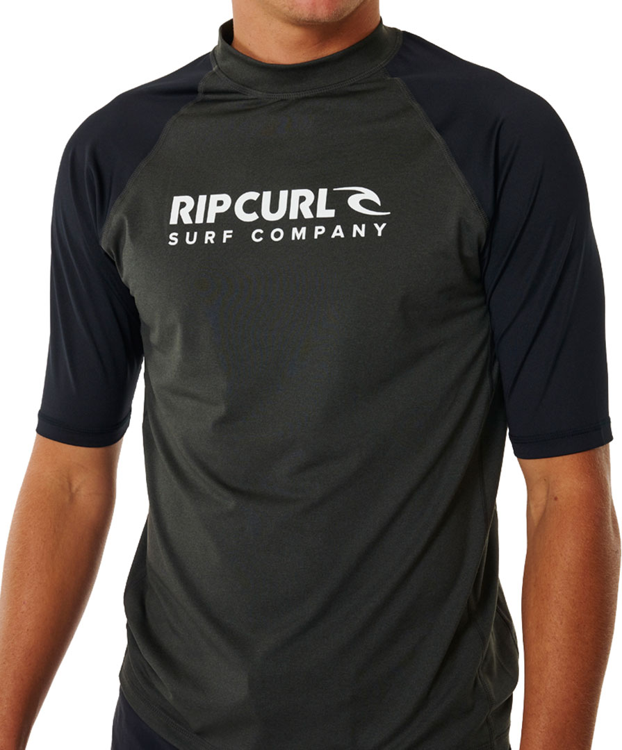 T-shirt RIP CURL Surf Lycra SHOCK SS Lycra 2024 nero marle costumi da bagno sport acquatici
