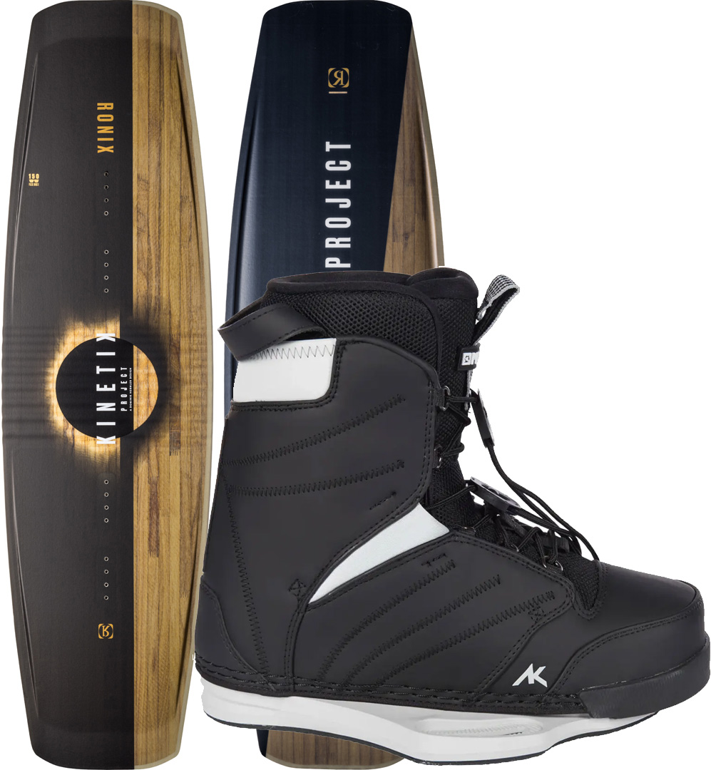 RONIX Wakeboard Set Wakeboardbindung KINETIK FLEXBOX 1 2024 inkl. MYSTIC VICE