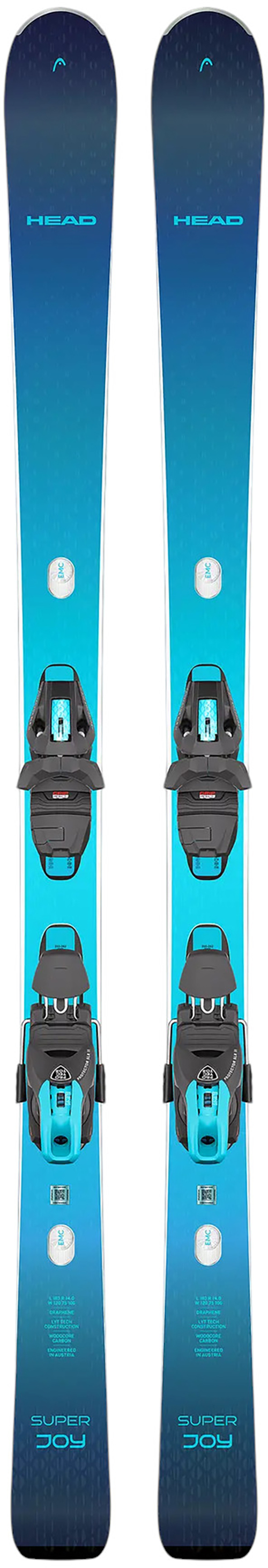 Product image 1 of the product “E-SUPER JOY SW Ski 2027 incl. PROTECTOR SLR 11 GW BRAKE 85 matte black/speed blue 153”