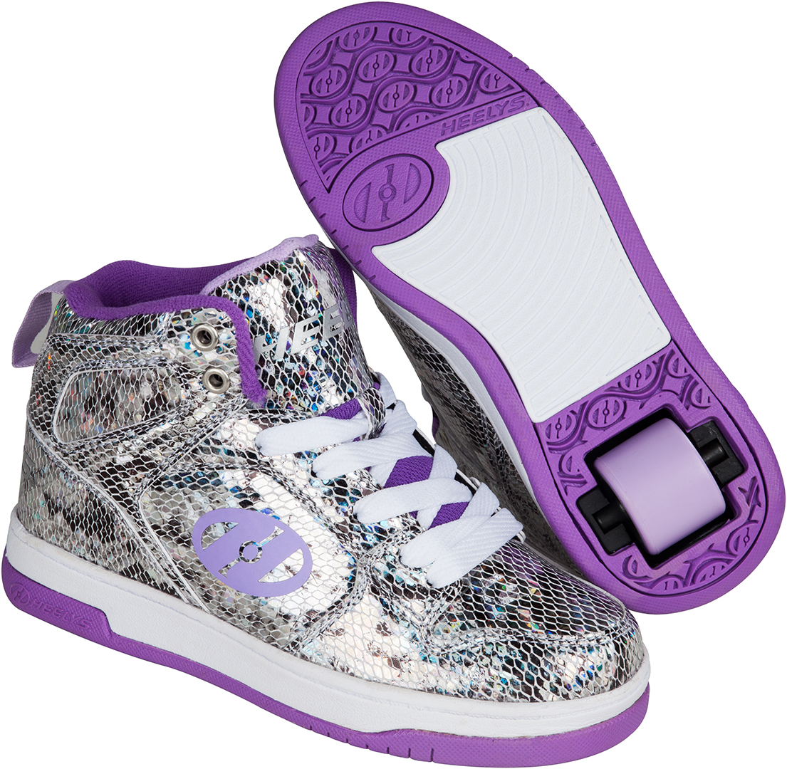 shiny purple heels