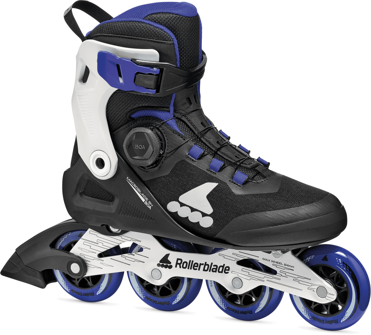 Product image 1 of the product “MACROBLADE 84 BOA Inline Skate 2026 black/blue/bone white 42/42,5”
