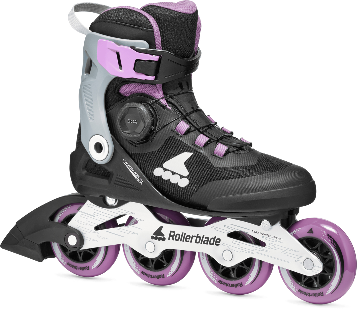Product image 1 of the product “MACROBLADE 84 BOA W Inline Skate 2026 black/lavender/blue star 40,5/41”
